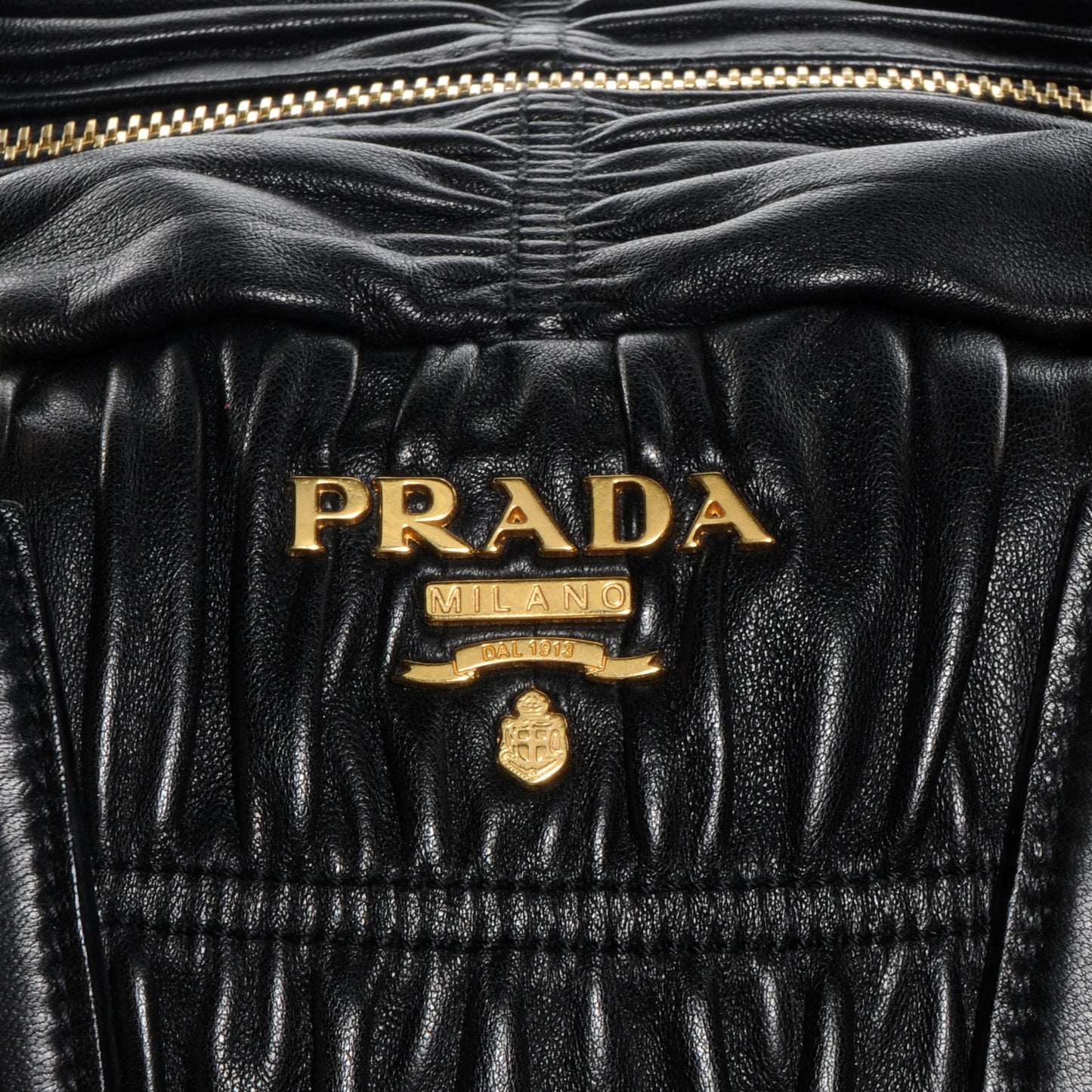 Nappa Leather Gaufre Bauletto Nero Black