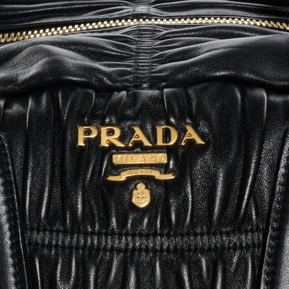 Prada Nappa Leather Gaufre Bauletto Nero Black 10 of 10