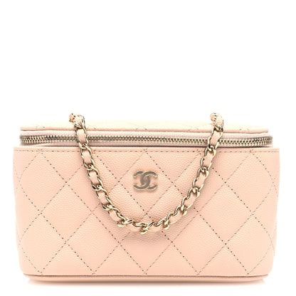 Chanel Caviar Quilted Small Vanity Case With Chain Light Beige 1 of 11