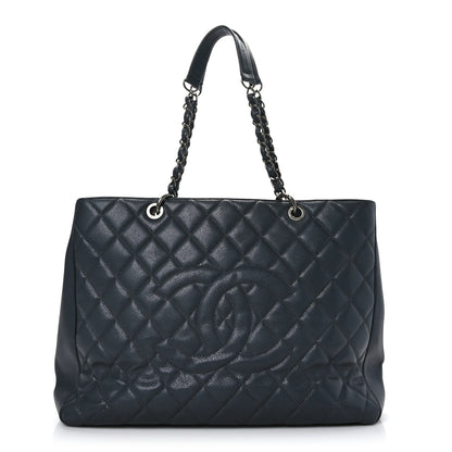 Chanel Caviar Quilted XL Grand Shopping Tote GST Blue 1 of 12