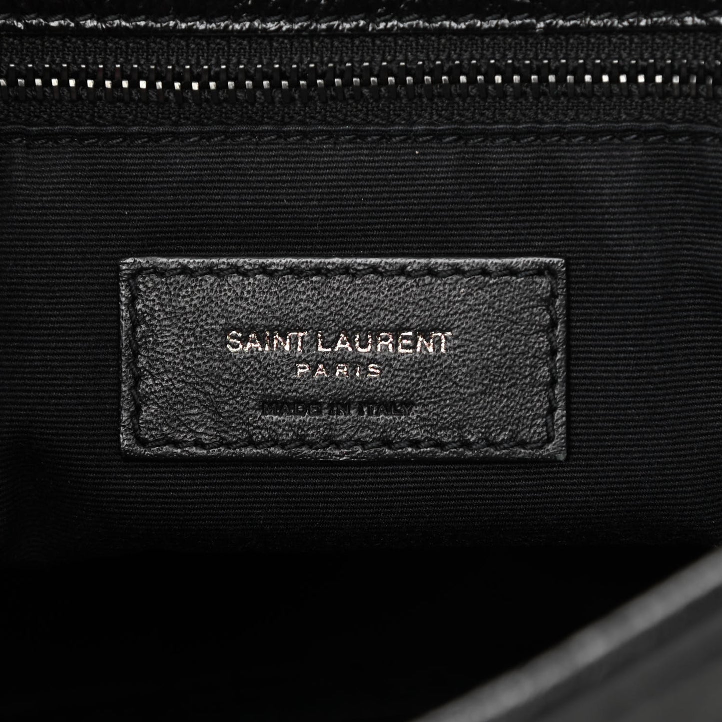 Crinkled Calfskin Matelasse Monogram Medium Niki Chain Satchel Black