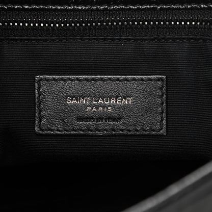 Saint Laurent Crinkled Calfskin Matelasse Monogram Medium Niki Chain Satchel Black 6 of 13