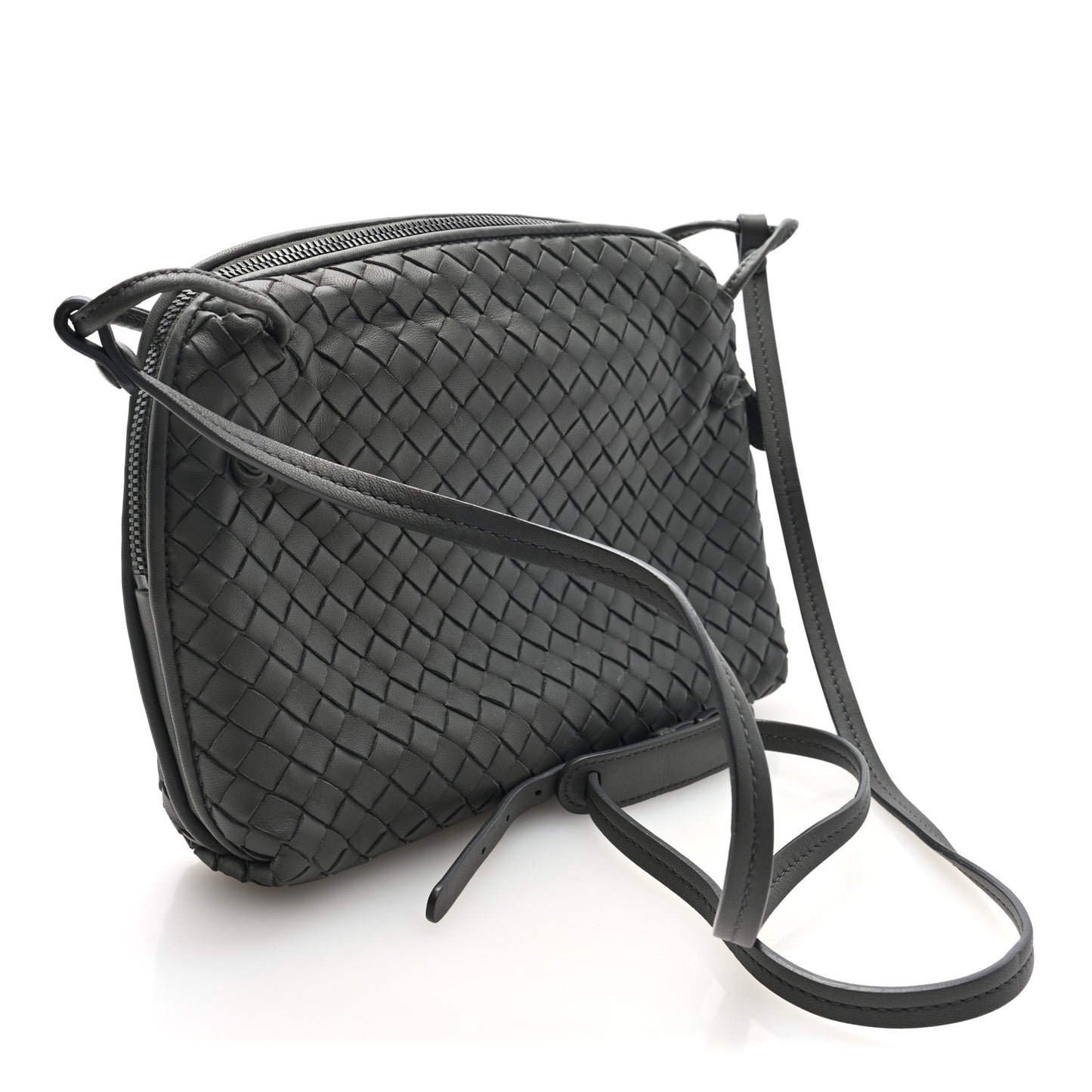 Nappa Intrecciato Nodini Crossbody Messenger New Light Grey