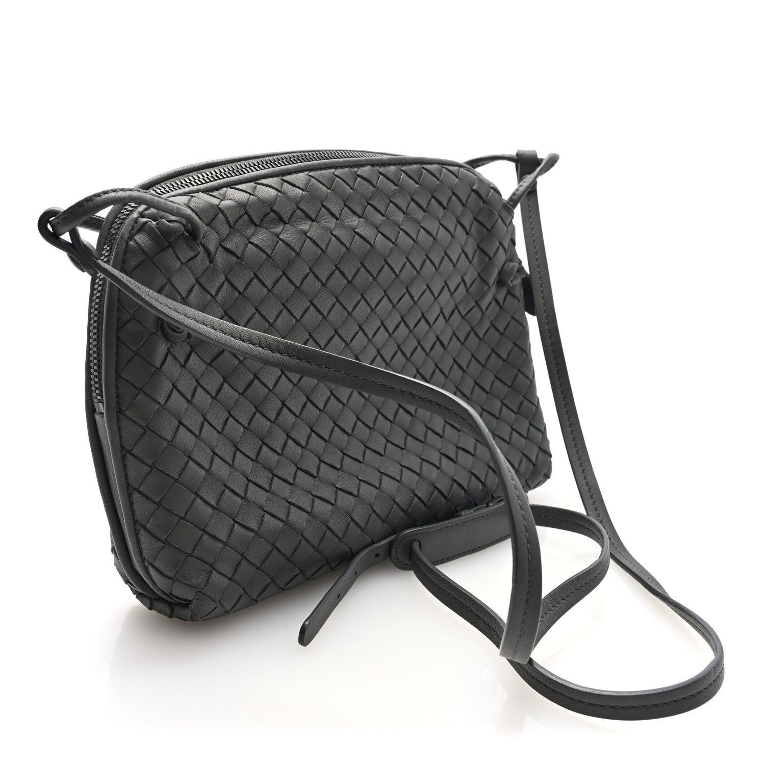 Bottega Veneta Nappa Intrecciato Nodini Crossbody Messenger New Light Grey 4 of 10