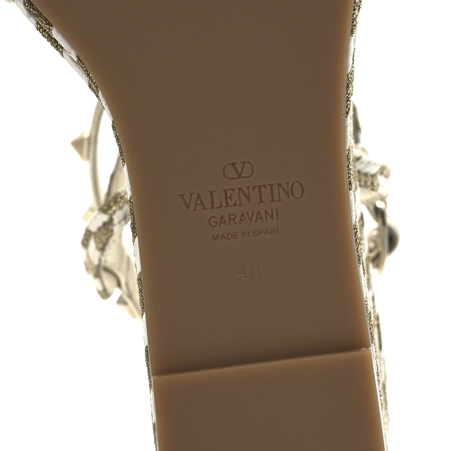 Valentino Garavani Metallic Laminated Nappa Espadrille 25/90mm Slide 40 White Platino 8 of 12