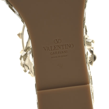 Valentino Garavani Metallic Laminated Nappa Espadrille 25/90mm Slide 40 White Platino 8 of 12