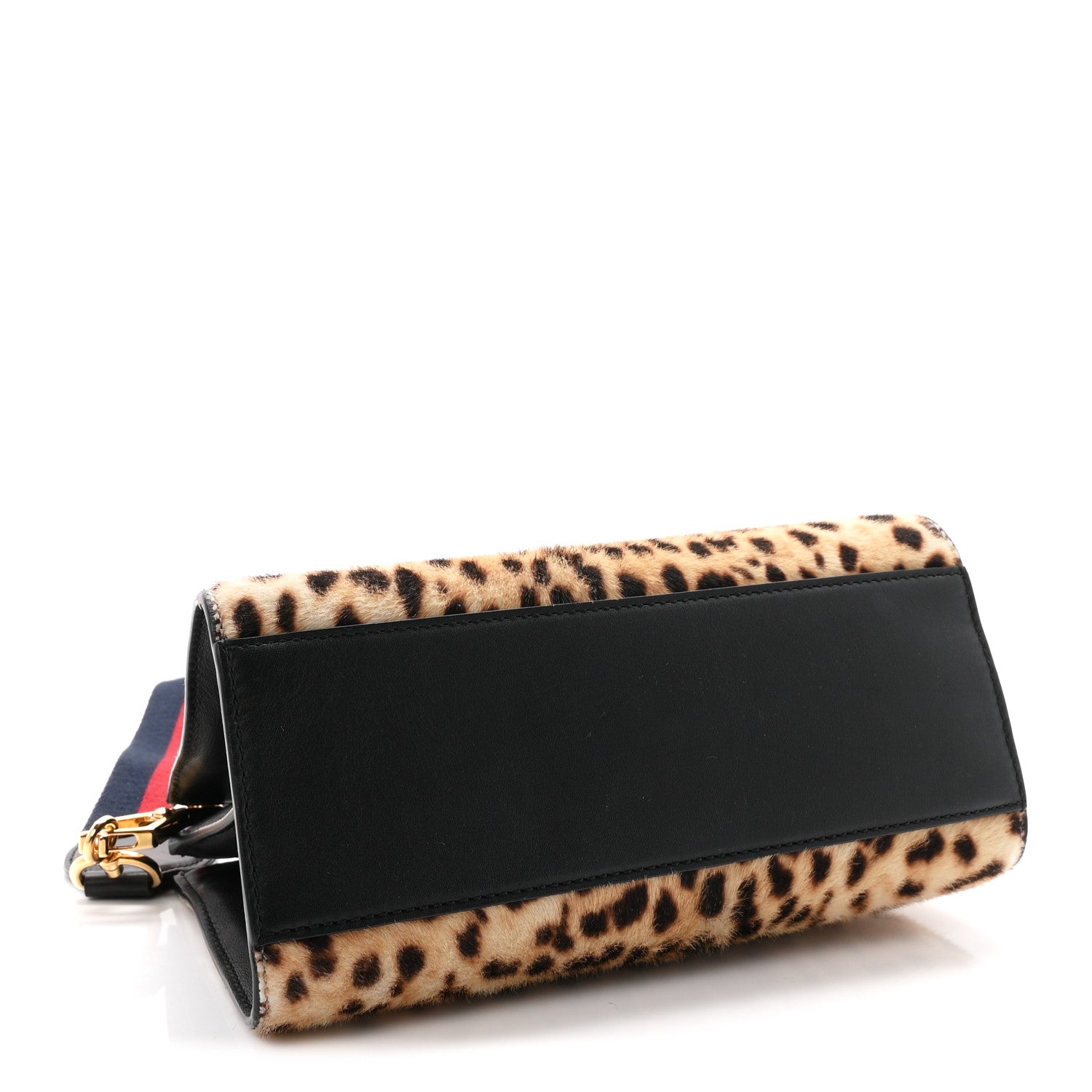 Gucci Calf Hair Bamboo Web Leopard Print Mini Nymphaea Top Handle Bag 4 of 11