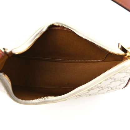 Celine Canvas Calfskin Ava Triomphe Shoulder Bag White 5 of 12
