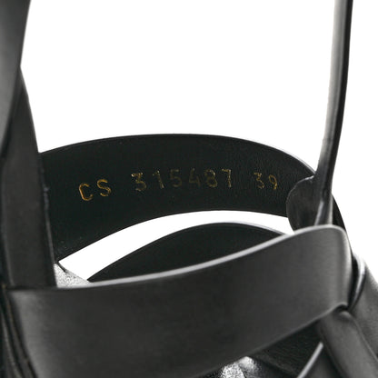 Saint Laurent Calfskin Tribute 105 Platform Sandals 39 Black 8 of 8