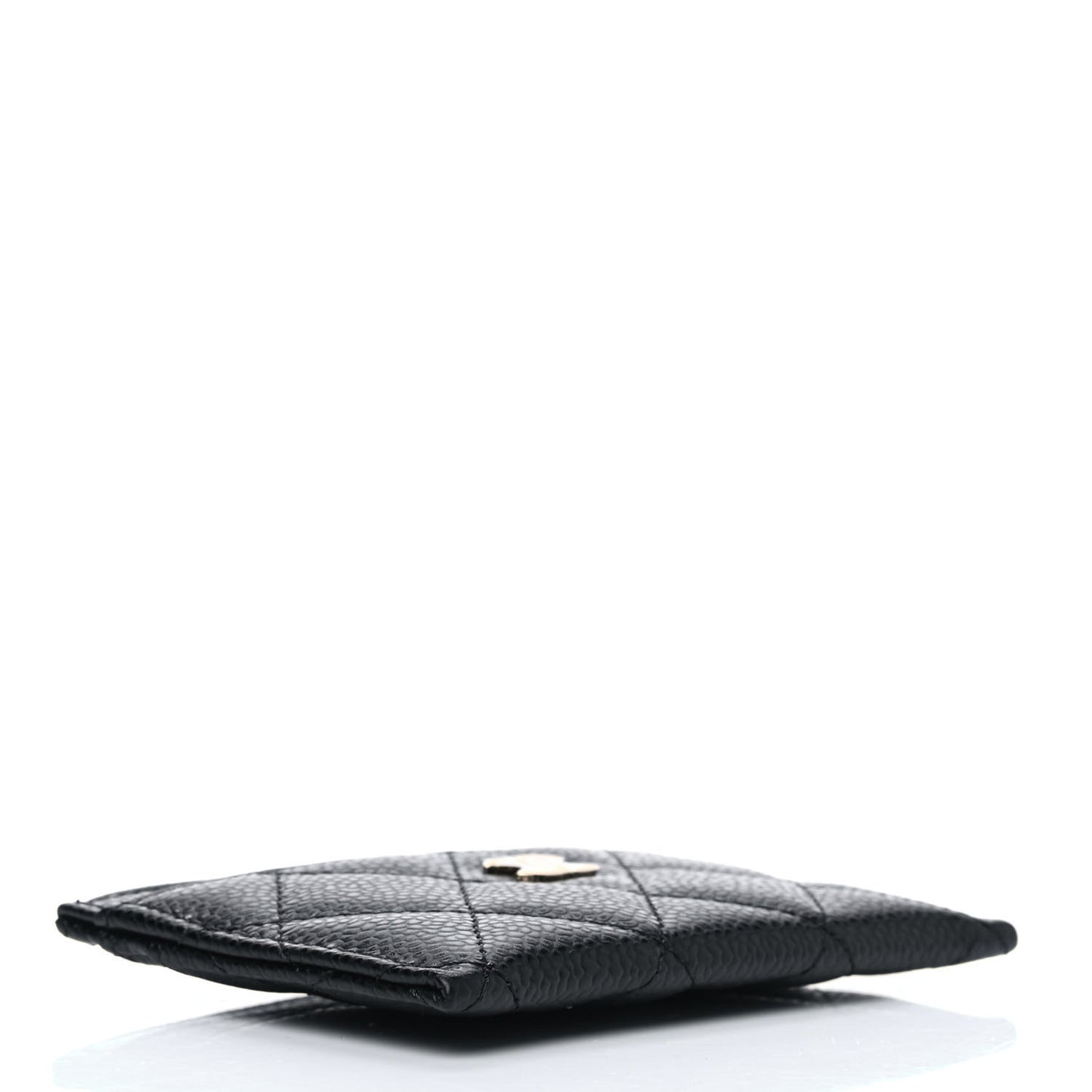 Caviar Quilted Card Holder Black