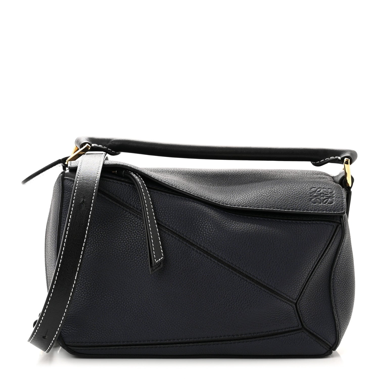 Loewe Calfskin Small Puzzle Bag Midnight Blue Black 1 of 10