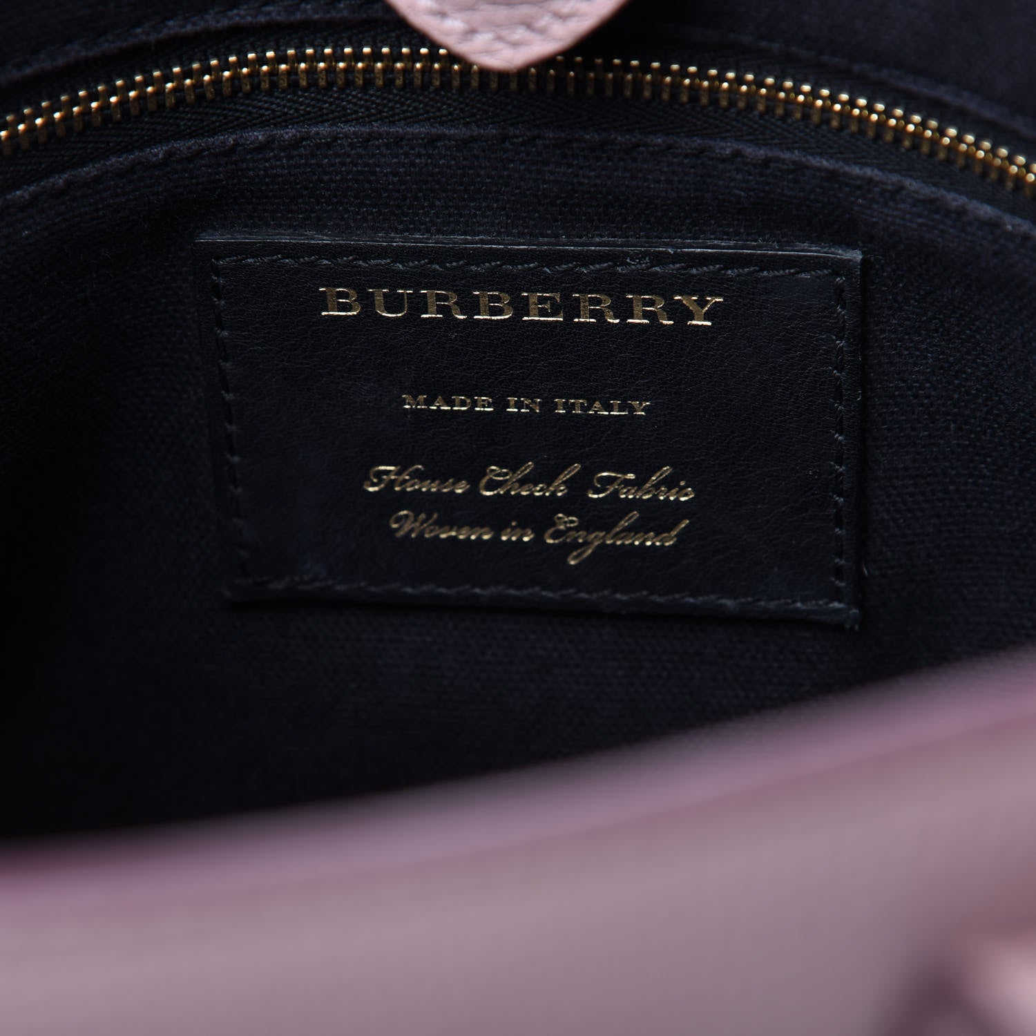 Burberry Grainy Calfskin House Check Small Banner Tote Pale Orchid 8 of 16