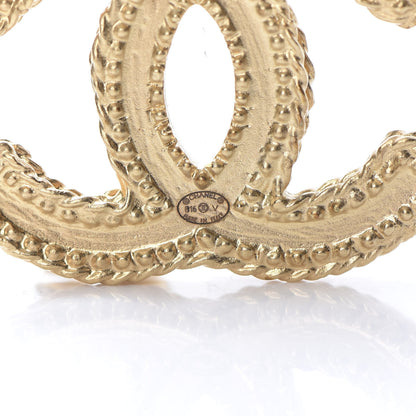 Chanel CC Drop Earrings Matte Gold 4 of 5