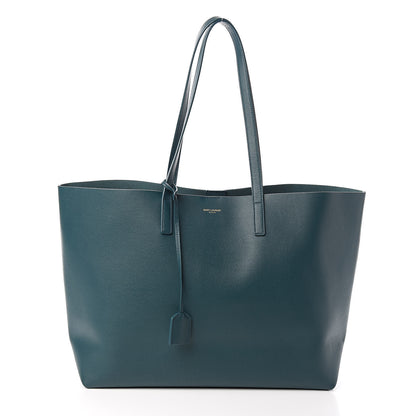 Saint Laurent Calfskin Large Shopping Tote Dark Turquoise 3 of 12