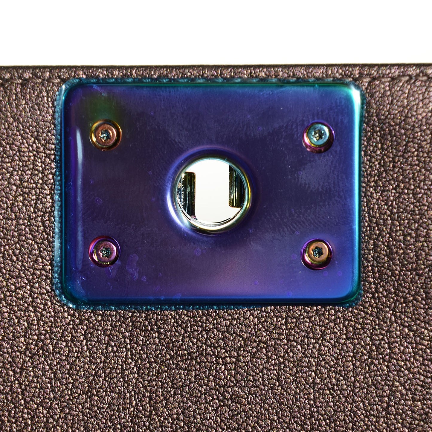 Iridescent Goatskin Quilted Large Boy Flap Bronze