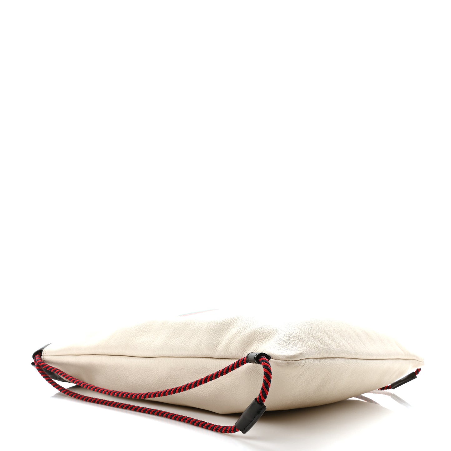 Calfskin Logo Drawstring Backpack Mystic White