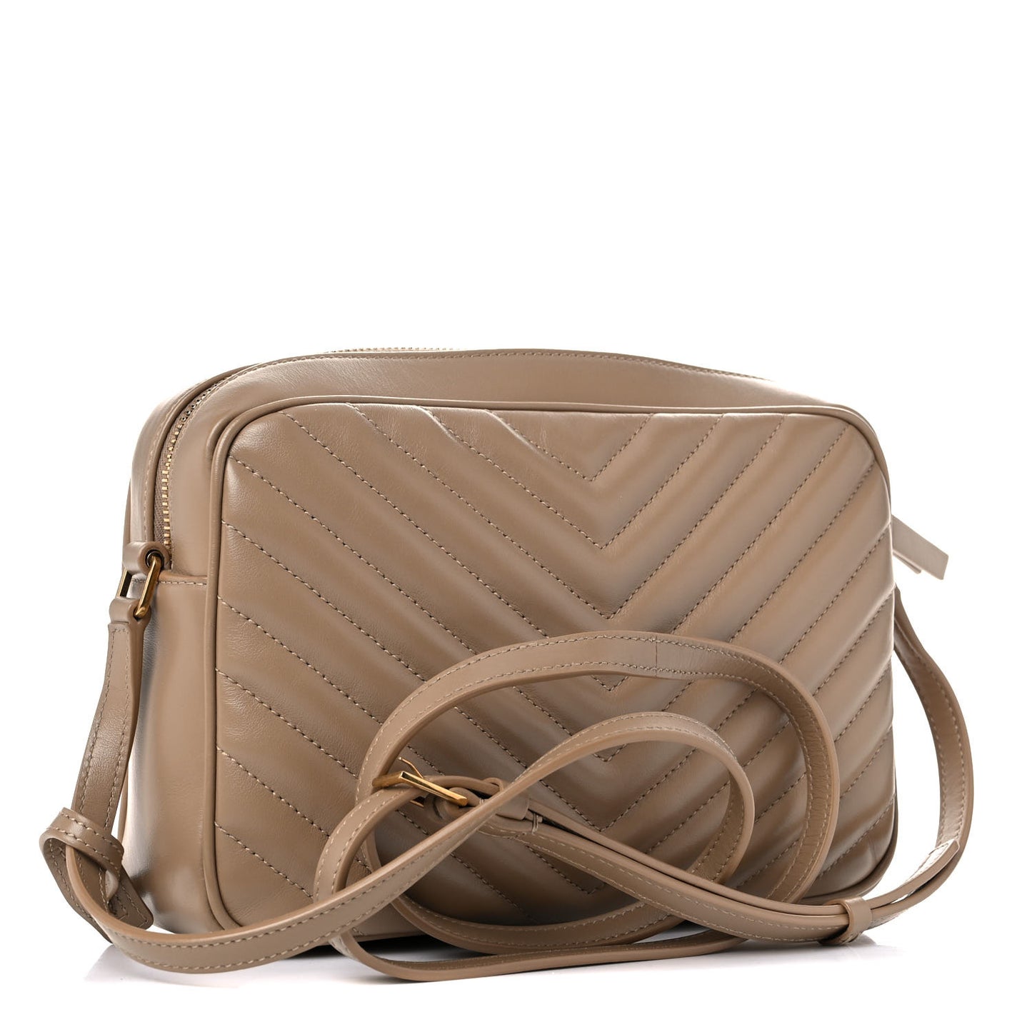 Calfskin Matelasse Monogram Lou Camera Bag Dark Latte