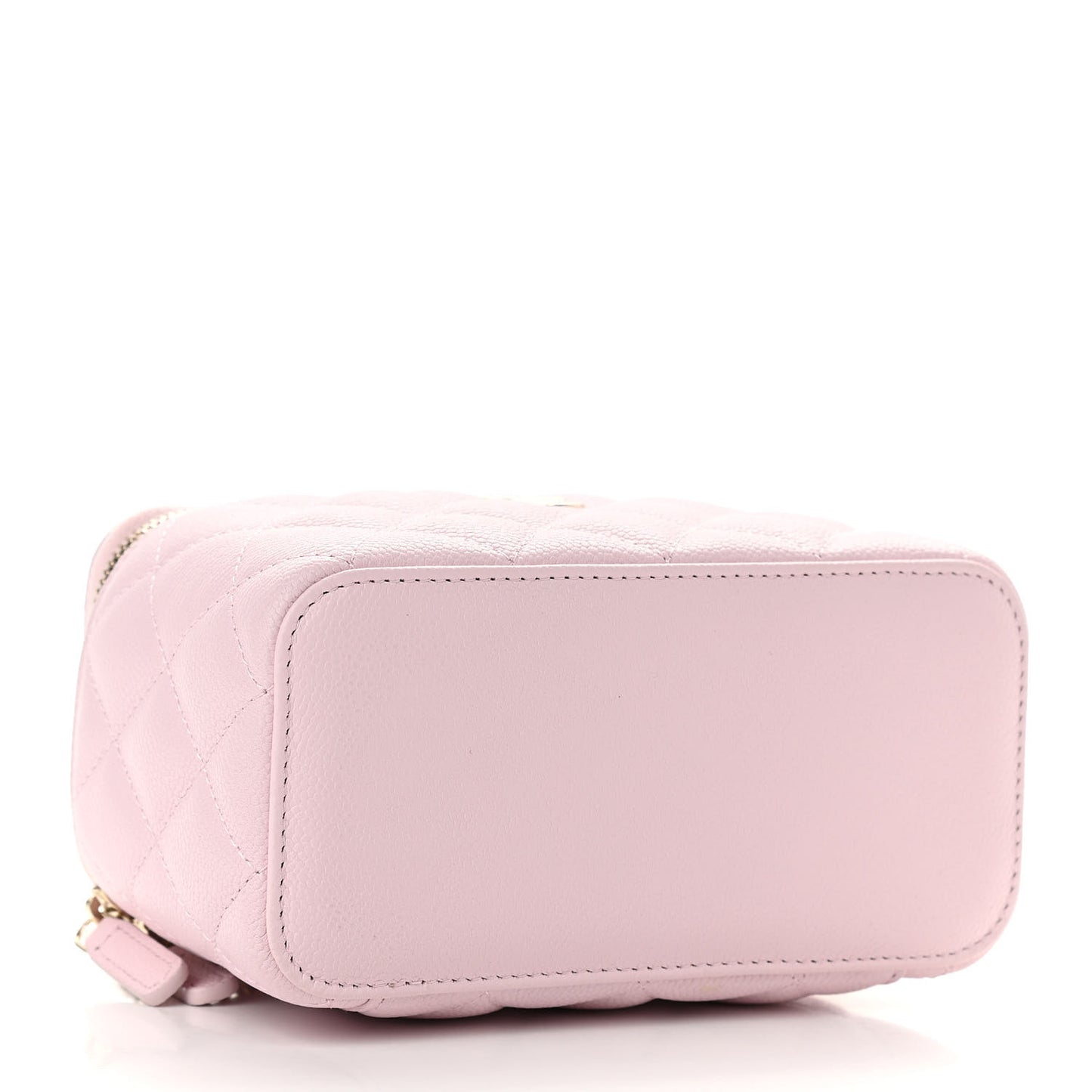 Caviar Quilted Small Tiny CC Vanity Case With Chain Light Pink