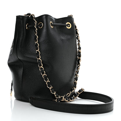 Chanel Caviar Deauville Drawstring Bucket Bag Black 3 of 11