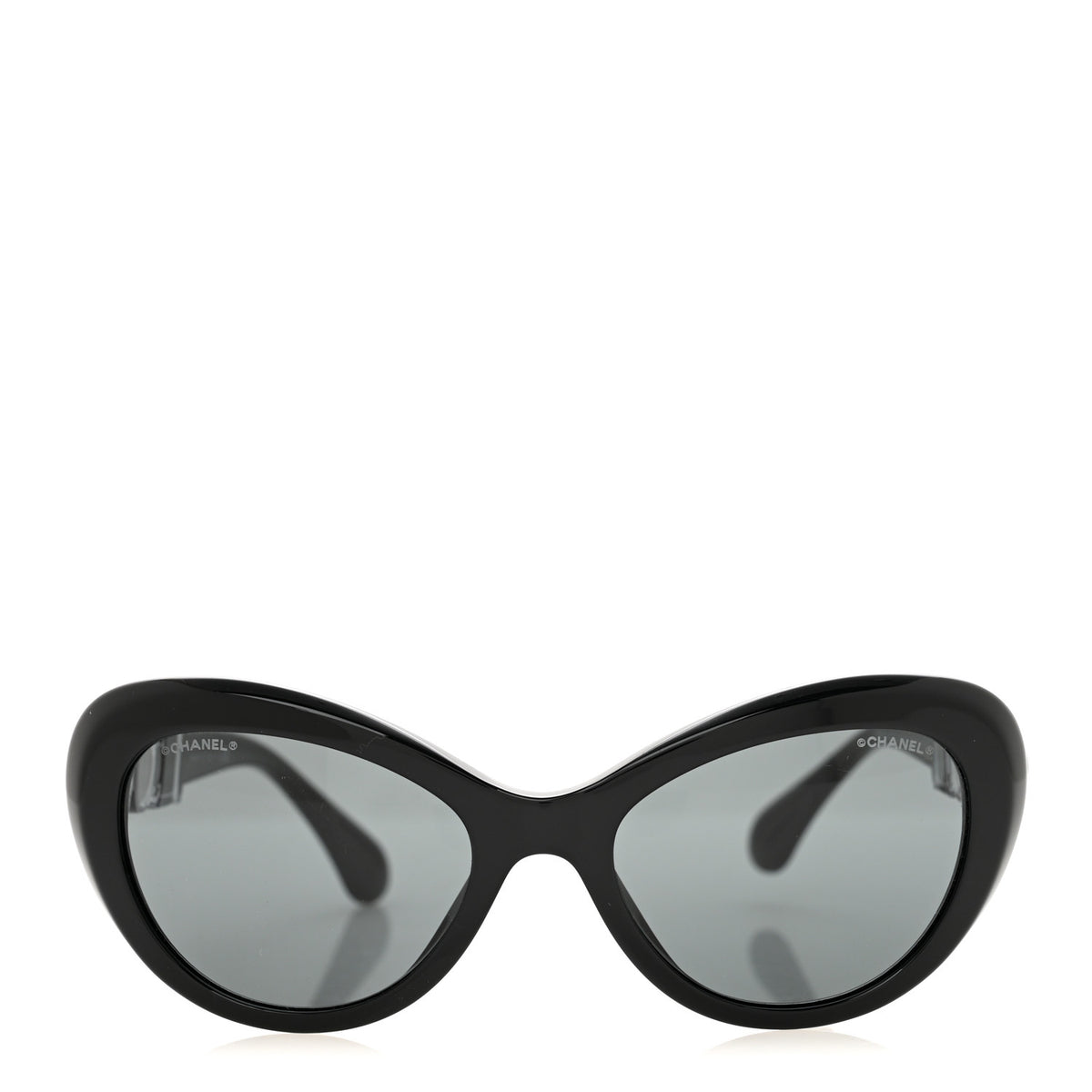 Chanel Acetate Glass Pearls Cat Eye Sunglasses 5443-H Black 2 of 9