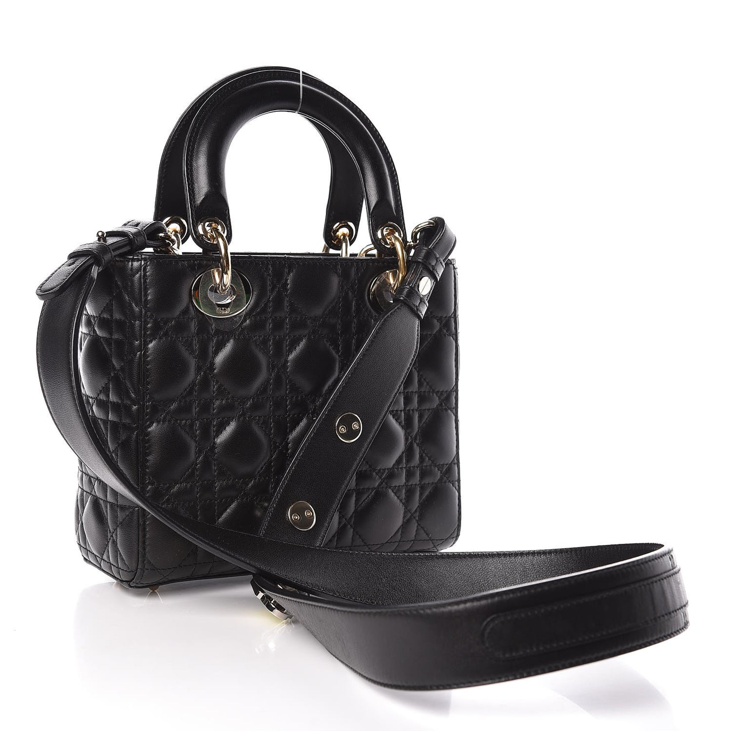 Lambskin Cannage Small Lucky Badges My Lady Dior Black