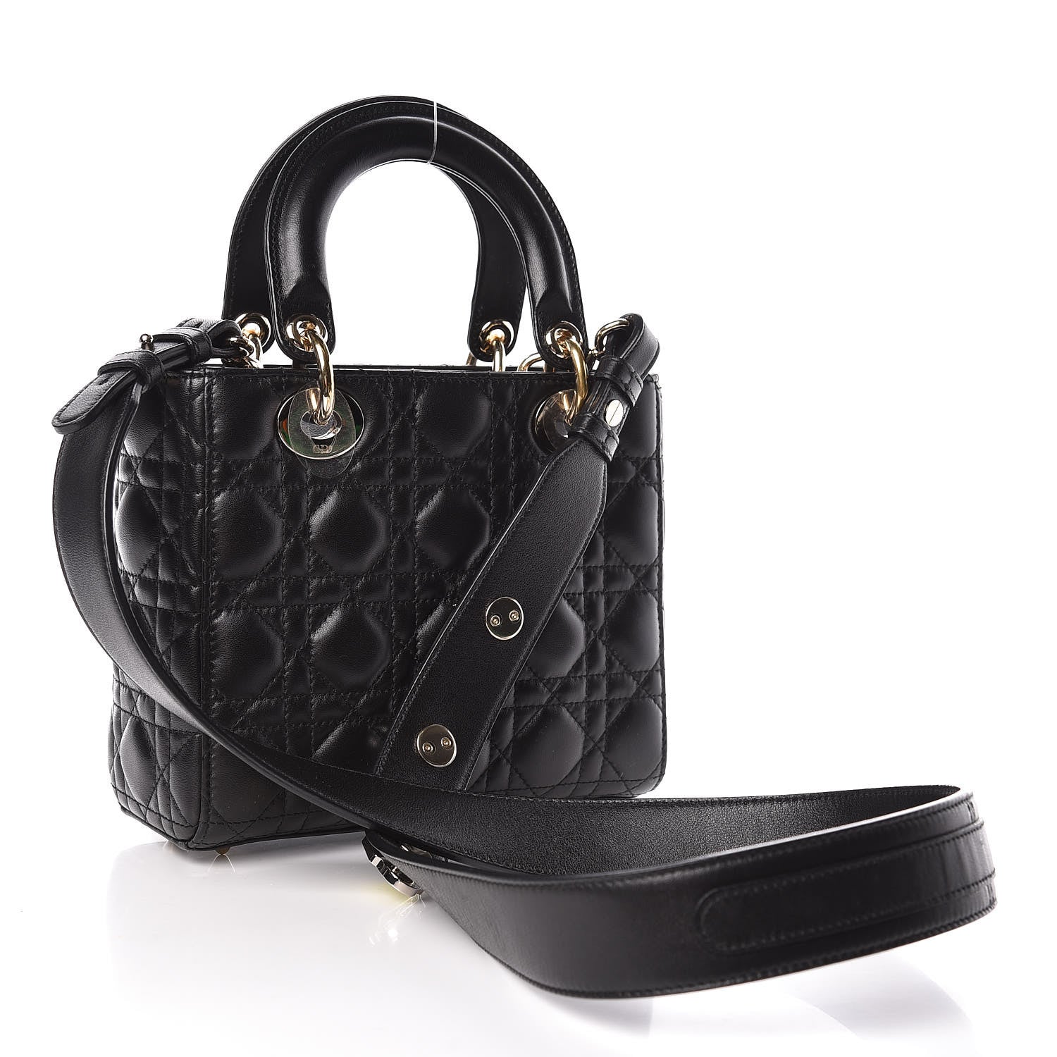 Christian Dior Lambskin Cannage Small Lucky Badges My Lady Dior Black 3 of 9