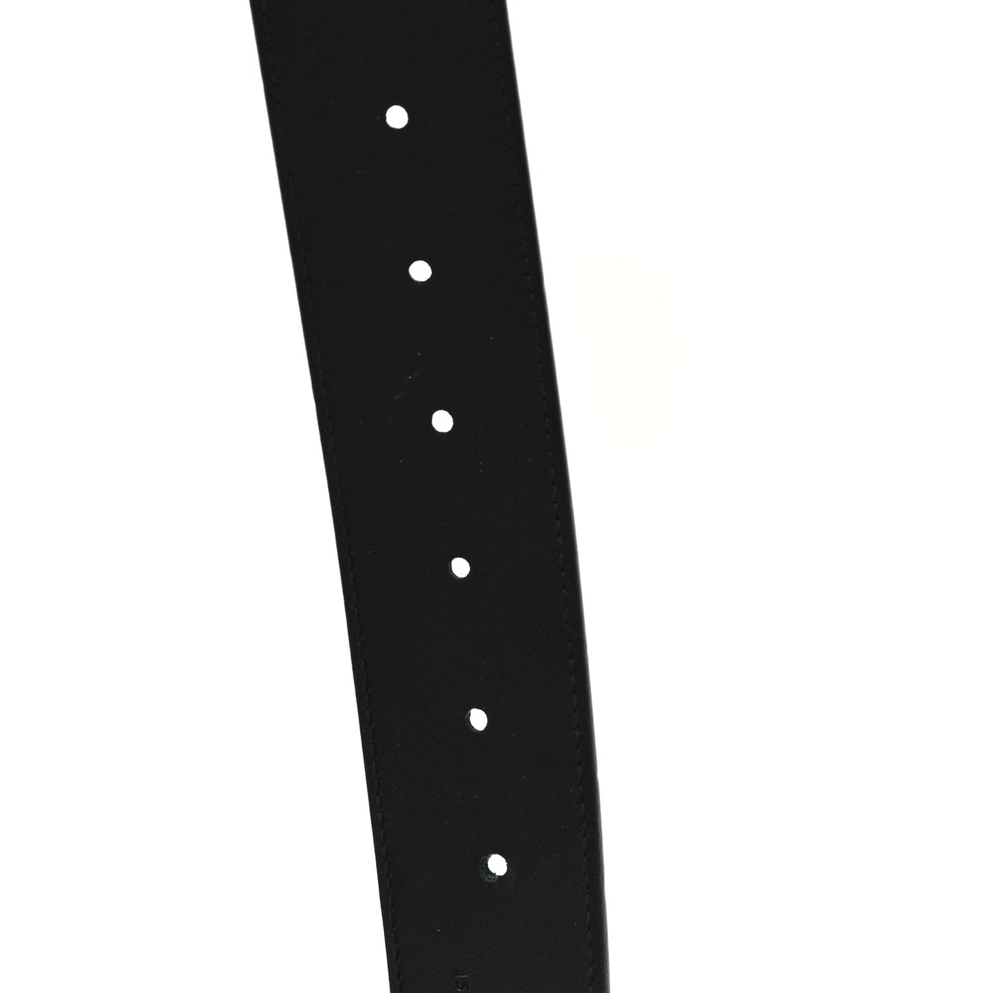 Moon Calfskin Pearl Double G 70mm Belt 95 38 Black Cream