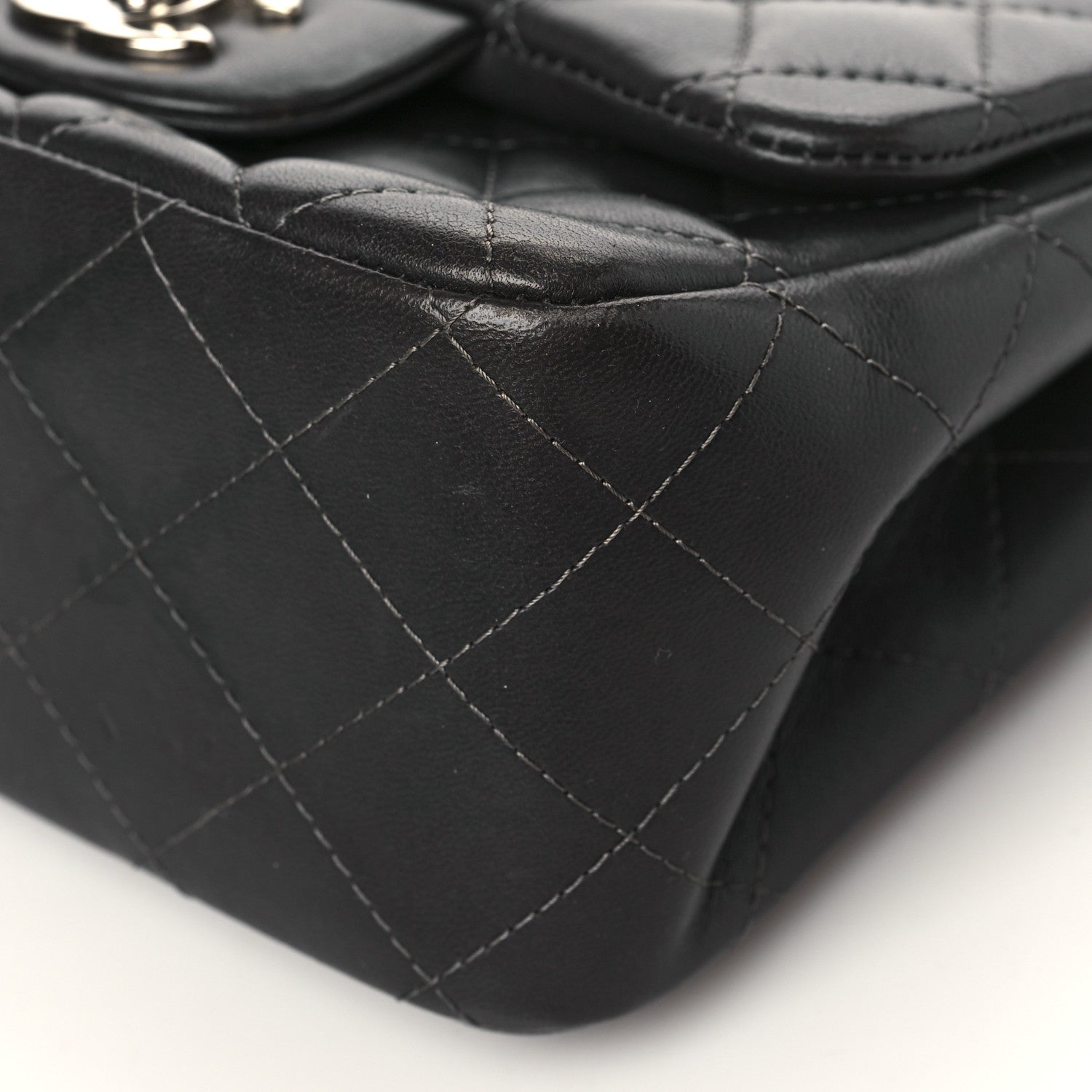 Chanel Lambskin Quilted Mini Square Flap Dark Grey 9 of 10