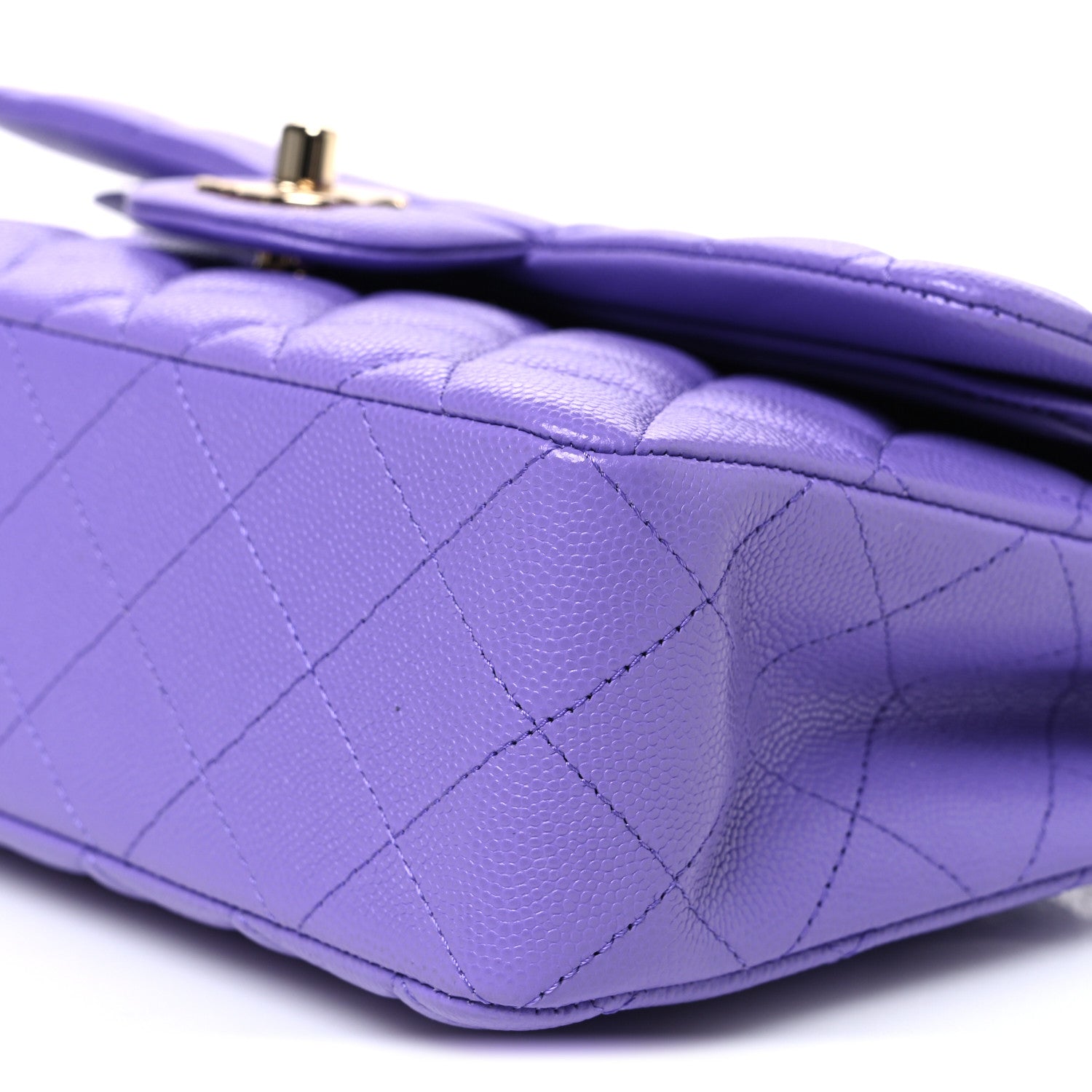 Chanel Caviar Quilted Small Double Flap Purple 9 of 10