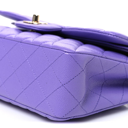 Chanel Caviar Quilted Small Double Flap Purple 9 of 10