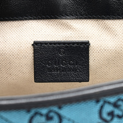 Gucci Monogram Multicolor Matelasse Diagonal Mini GG Marmont Top Handle Shoulder Bag Light Blue 6 of 11