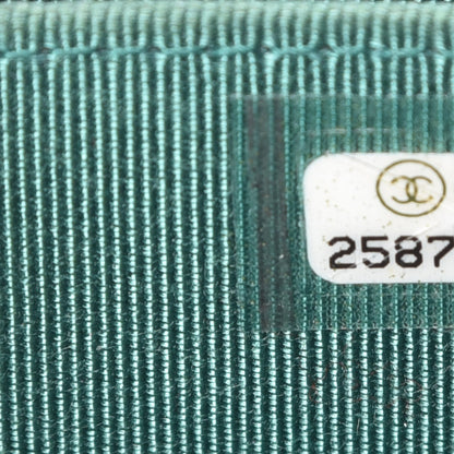 Chanel Metallic Caviar Quilted Zip Coin Purse Green 7 of 9