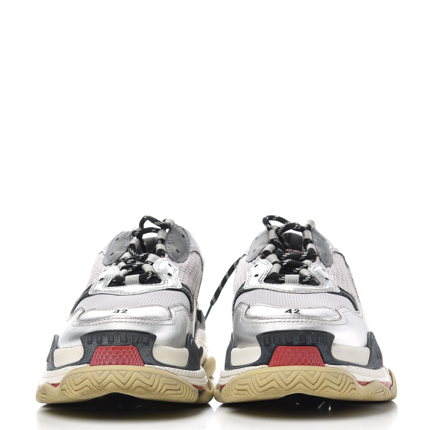 Mesh Nubuck Mens Triple S Sneakers 42 Black Argent