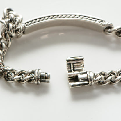 David Yurman Sterling Silver Pave Diamond 6mm Petite ID Bracelet 4 of 6