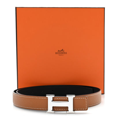 Hermes Swift Epsom 24mm Mini H Belt 75 30 Black Gold 5 of 5