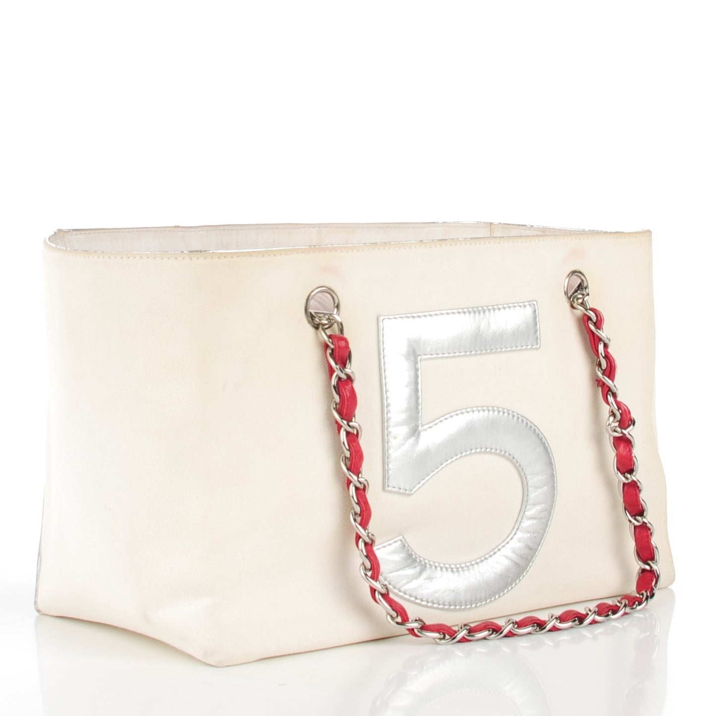 Canvas Foil N°5 Shopping Tote Beige