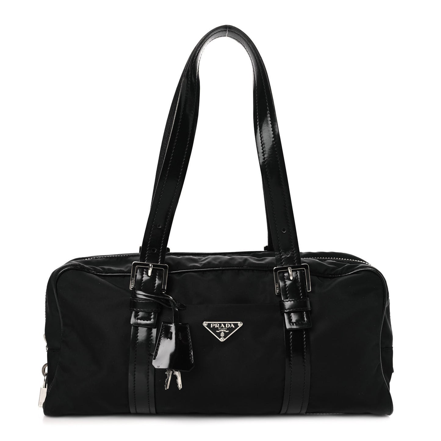 Tessuto Nylon Vernice Bauletto Black