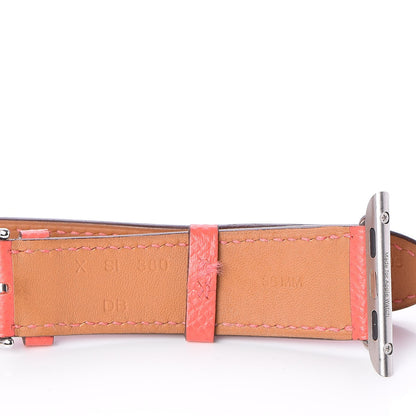 Hermes Epsom 38mm Apple Watch Double Tour Band Rose Jaipur 6 of 13