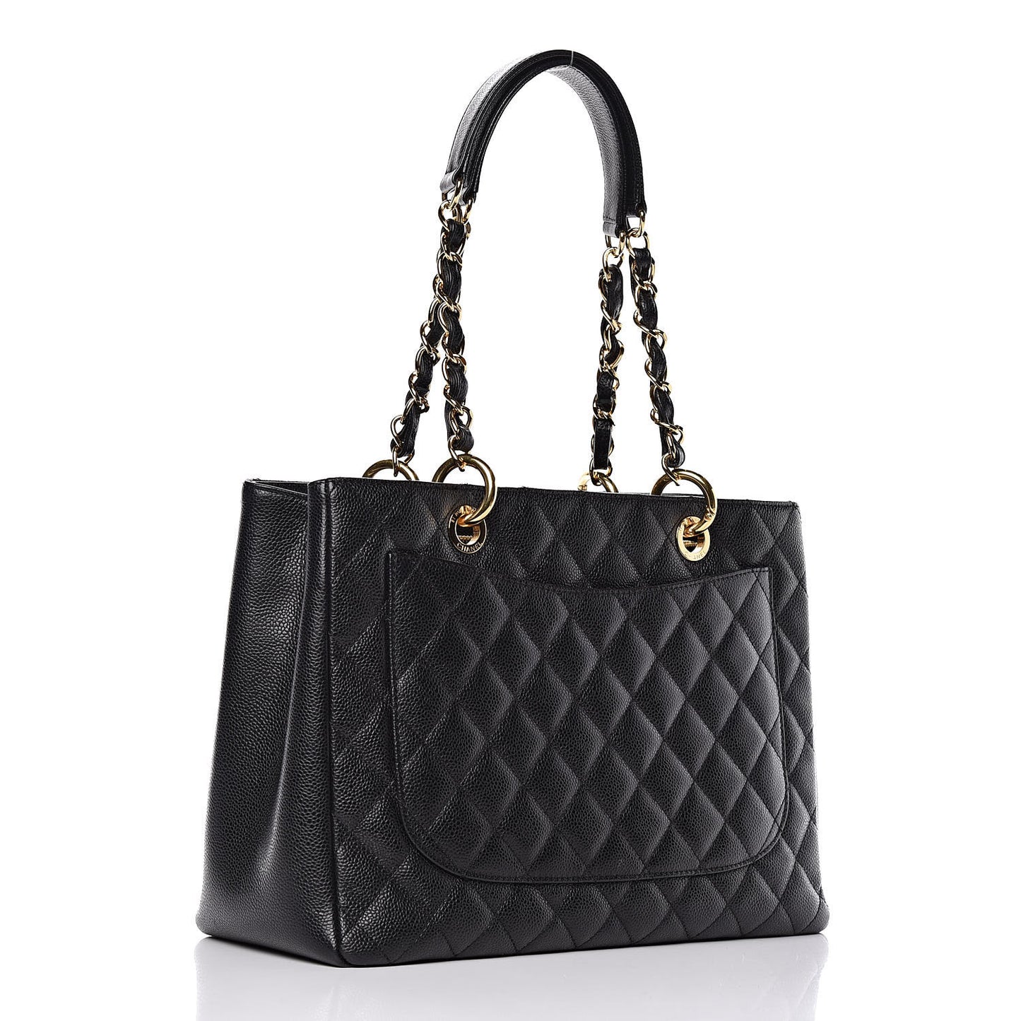 Caviar Quilted Grand Shopping Tote GST Black
