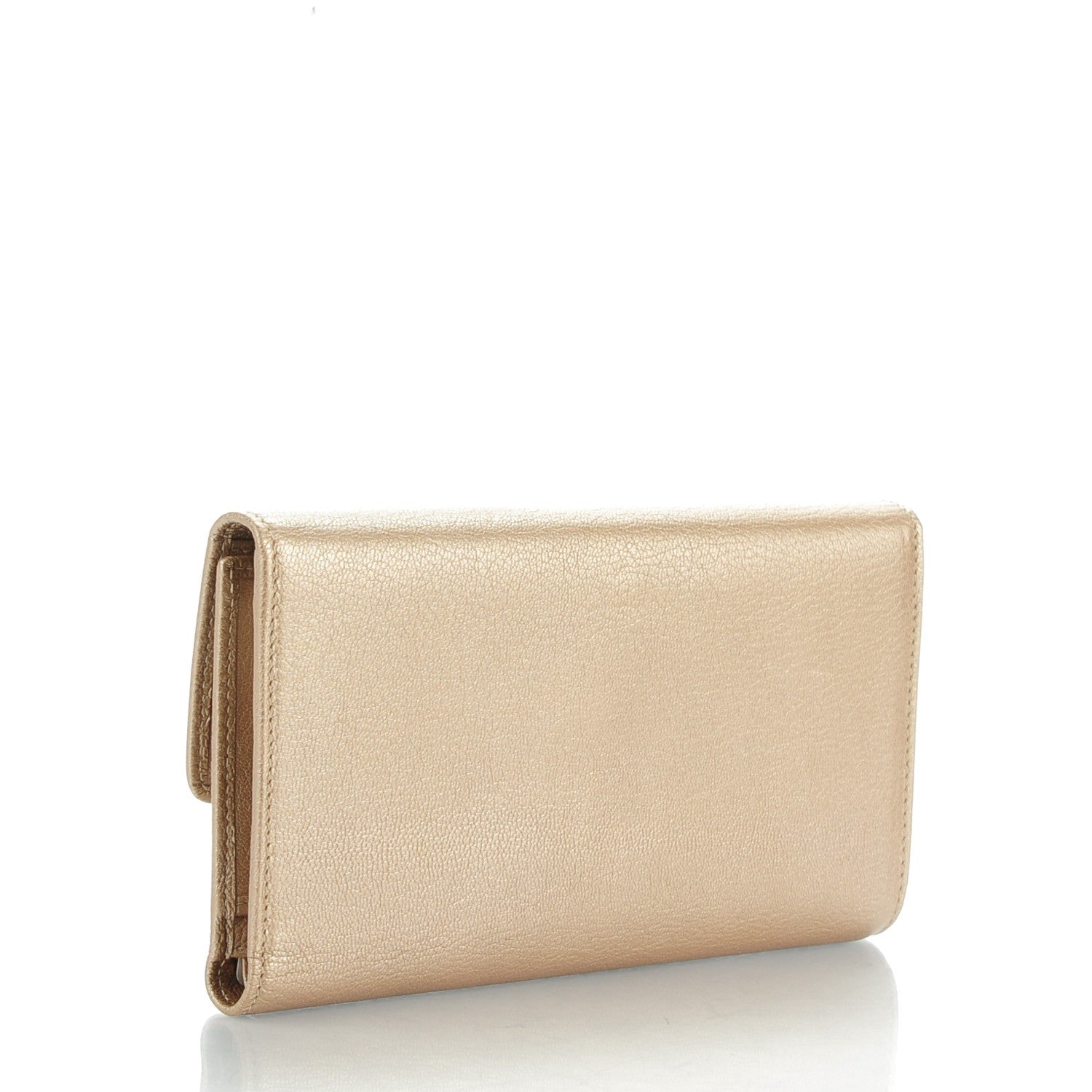 Chanel Metallic Goatskin Large Flap Wallet Gold 3 of 8