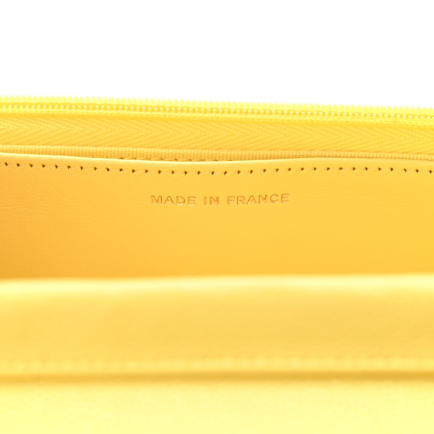 Chanel Caviar Quilted Wallet on Chain WOC Yellow 7 of 13