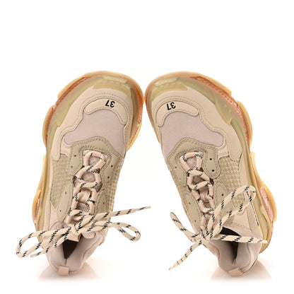 Balenciaga Fabric Mesh Clear Sole Womens Triple S Sneakers 37 Nude 2 of 7