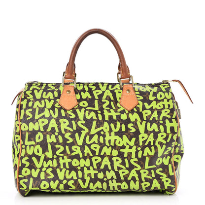 Louis Vuitton Monogram Graffiti Speedy 30 Green 1 of 13