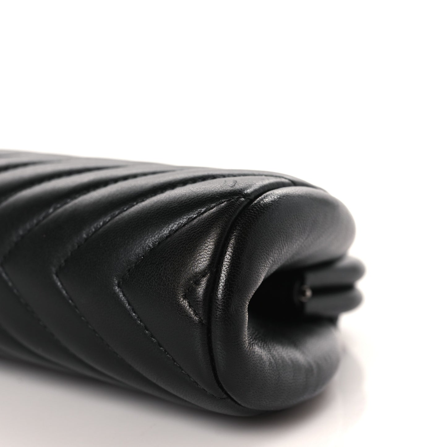 Lambskin Chevron Quilted Timeless Clutch Black
