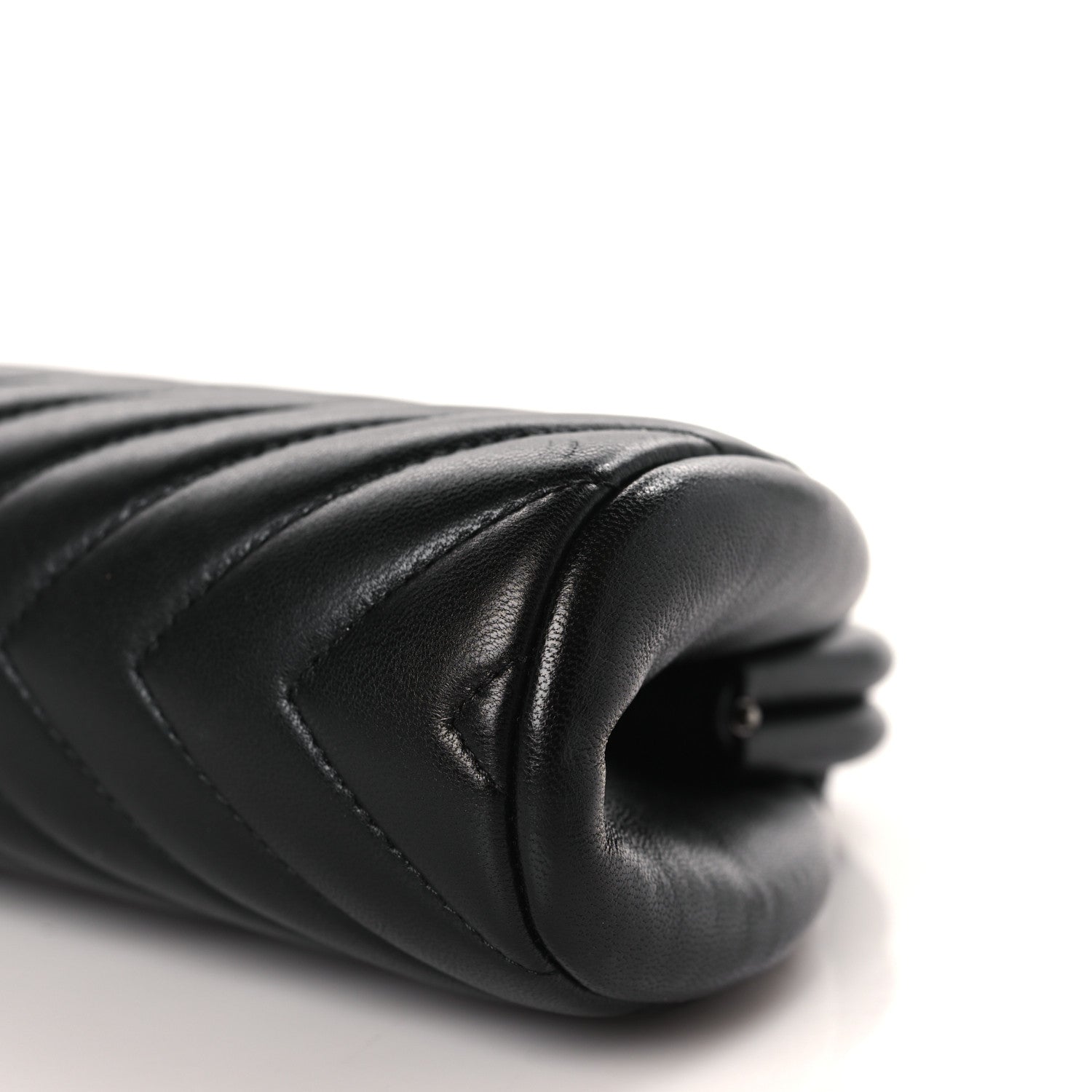 Chanel Lambskin Chevron Quilted Timeless Clutch Black 9 of 10