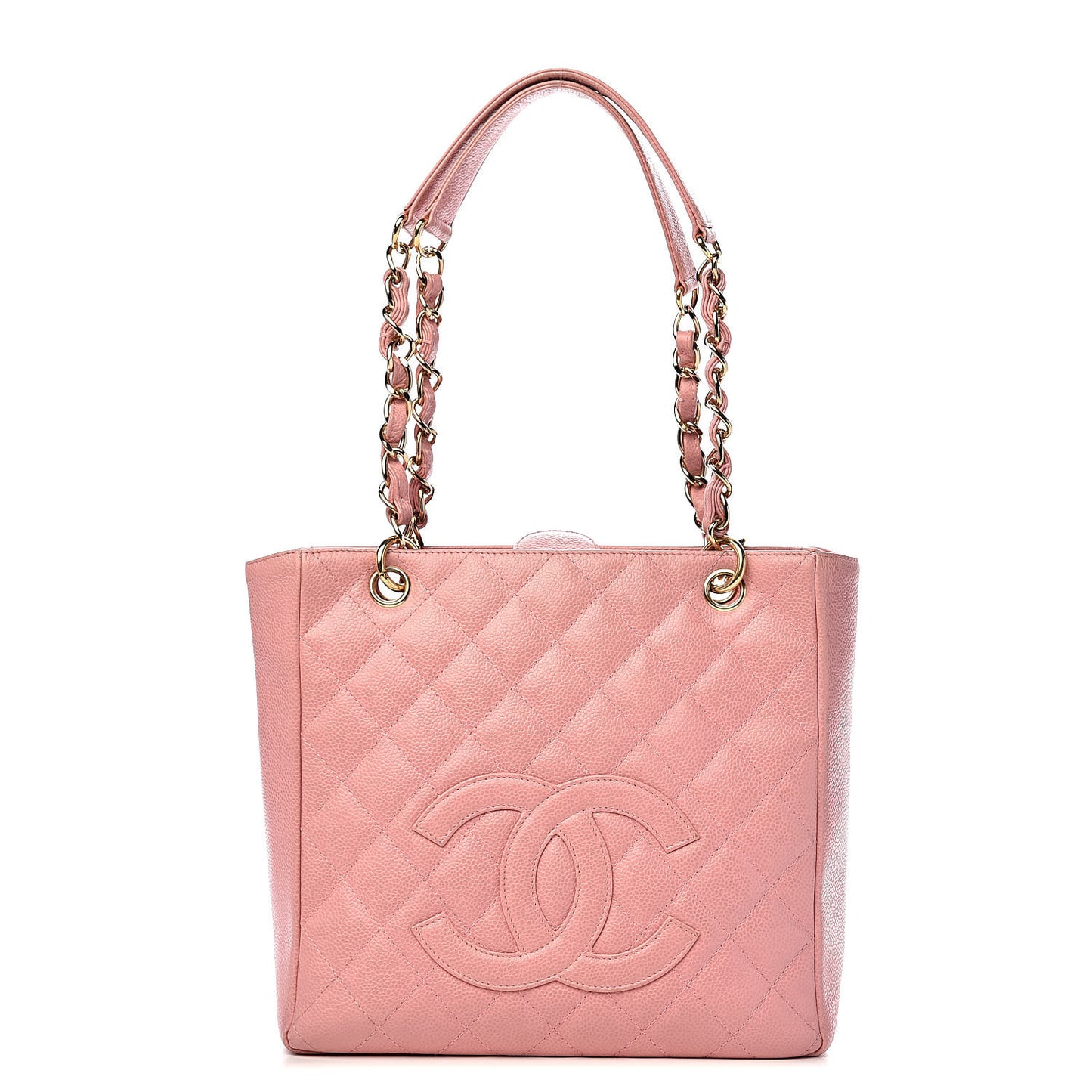 Caviar Quilted Petit Shopping Tote PST Pink