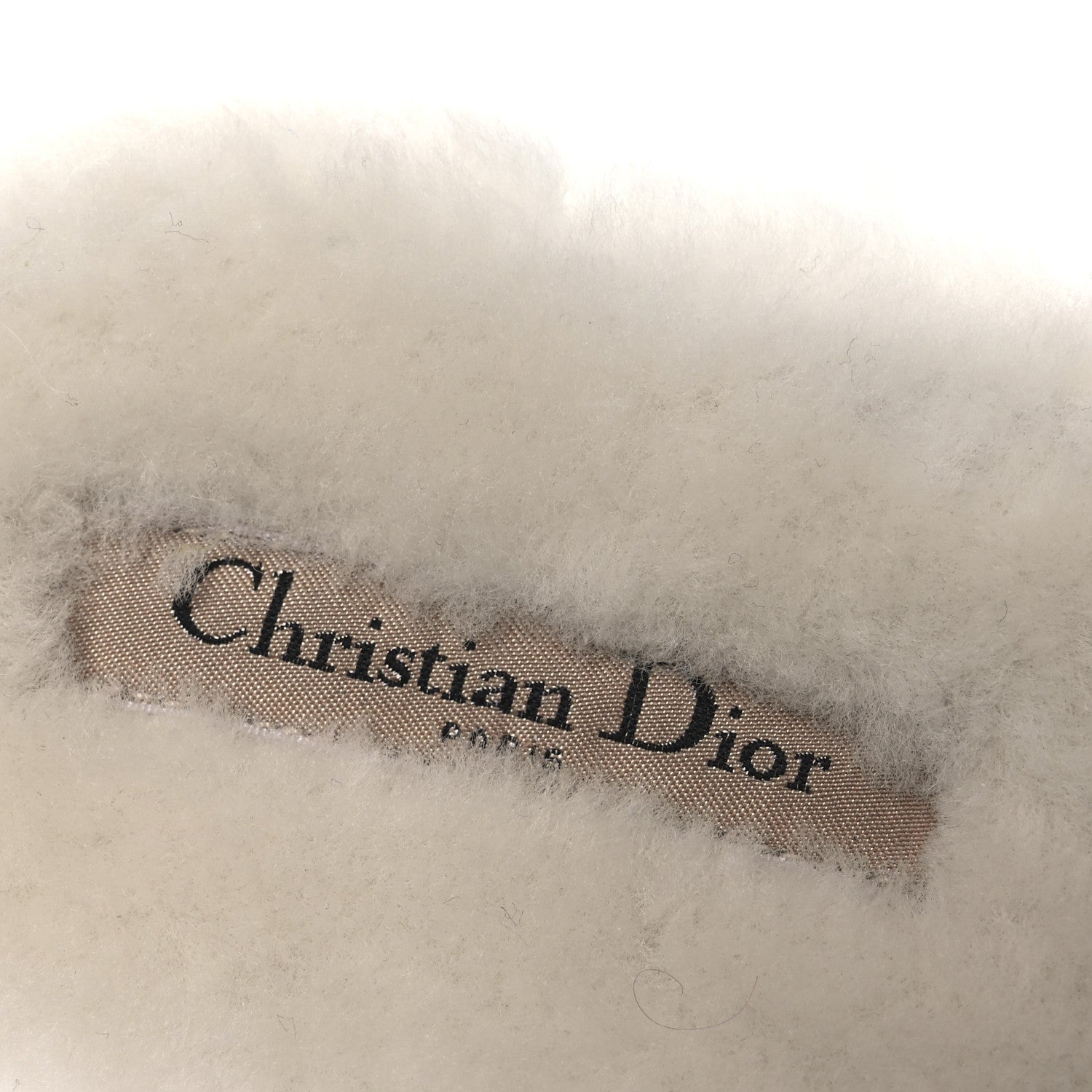 Christian Dior Shearling Canvas Embroidered Chez Moi Slide Sandal 40 White Pink 9 of 11