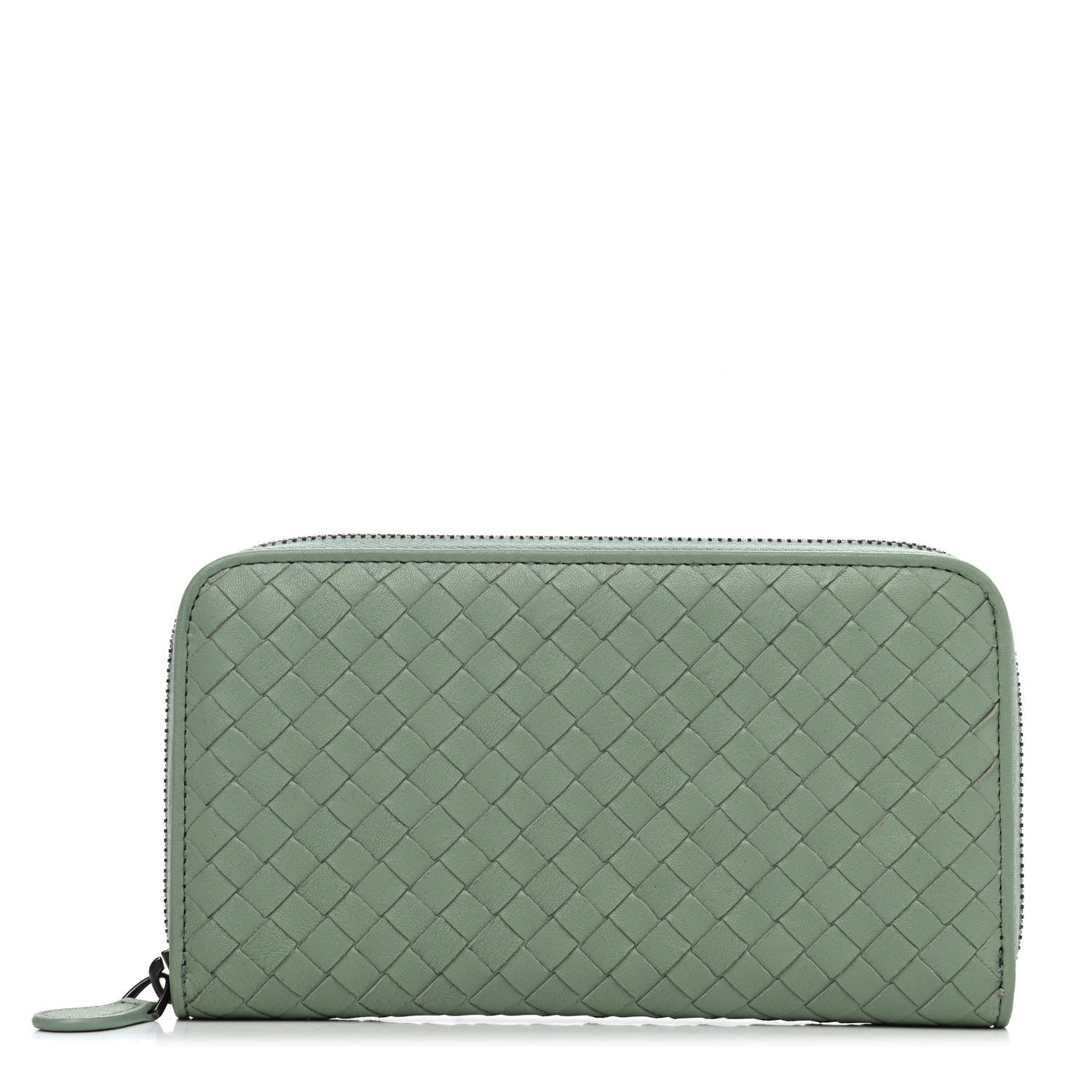 Bottega Veneta Nappa Intrecciato Zip Around Wallet Light Green 1 of 4