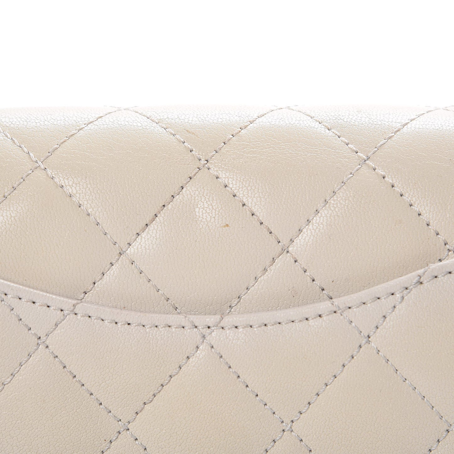 Shiny Goatskin Quilted Small Double Carry Waist Chain Flap White