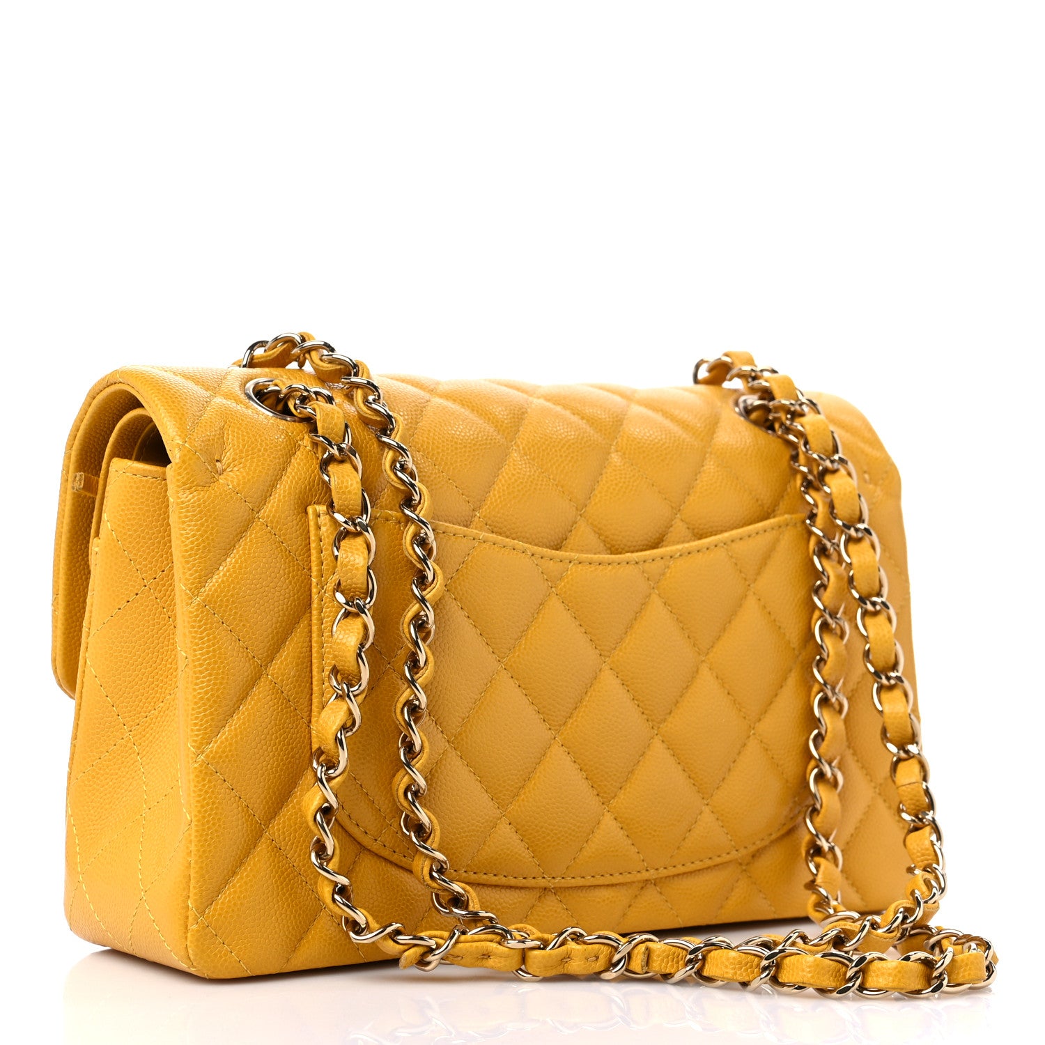 Chanel Caviar Quilted Small Double Flap Yellow 3 of 11